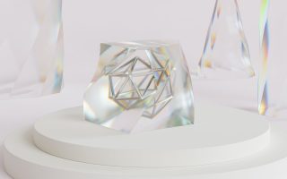 clear diamond on white round table