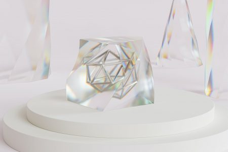 clear diamond on white round table